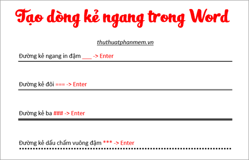 Tạo Đường Kẻ Ngang Trong Word Gallery 2