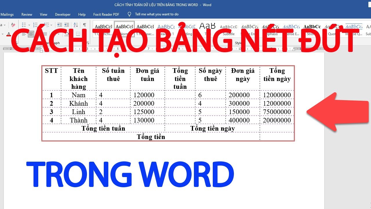 Cách tạo nét đứt trong Word Gallery 1