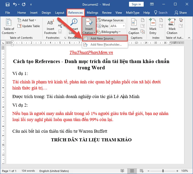 Tạo Trích Dẫn trong Word: Hướng dẫn chi tiết và đầy đủ