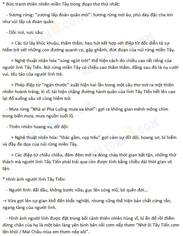 Tây Tiến Soạn Ngắn