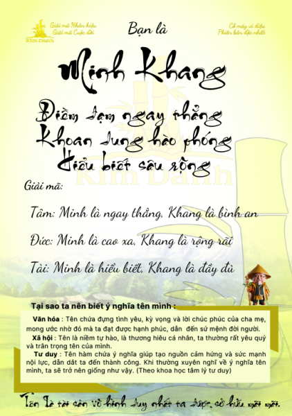 Minh Khang Có Nghĩa Gì?