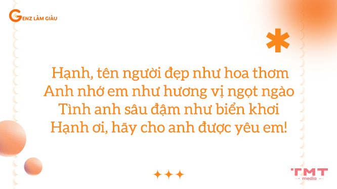 Những Cách Thả Thính Người Tên Hạnh Siêu Dễ Thương & Hài Hước