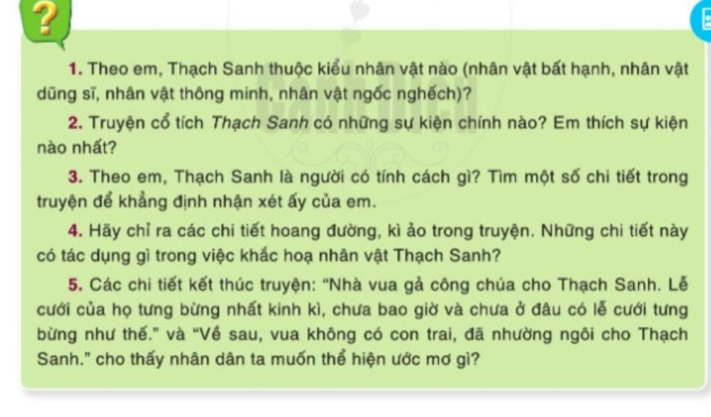 Thạch Sanh Thuộc Kiểu Nhân Vật Nào?