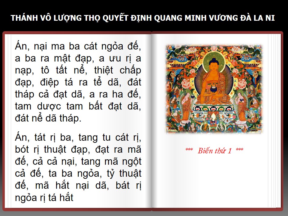 Thánh Vô Lượng Thọ Quyết Định Quang Minh Vương Đà La Ni