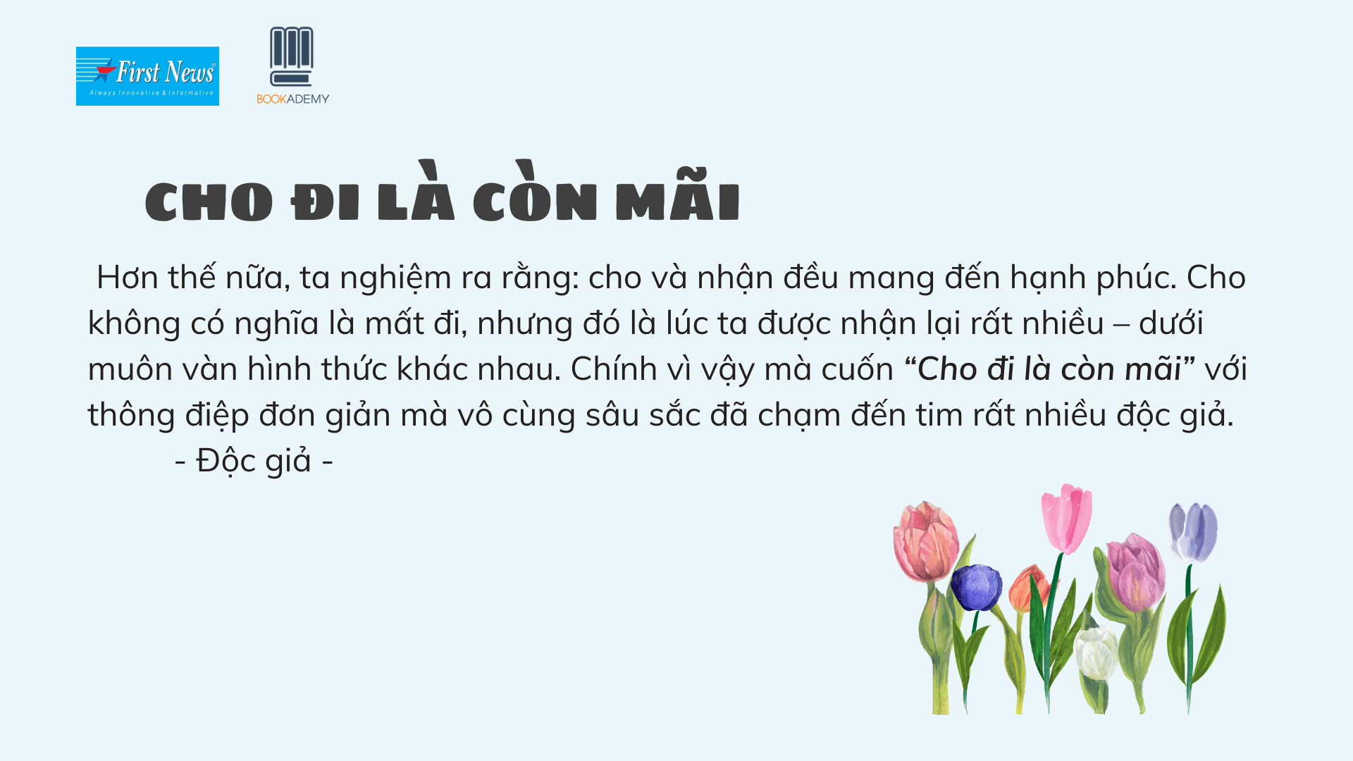 Thật Hạnh Phúc Cho Những Ai Biết Cho Mà Không Hề Nhớ Đến, Biết Nhận Mà Không Hề Quên Đi