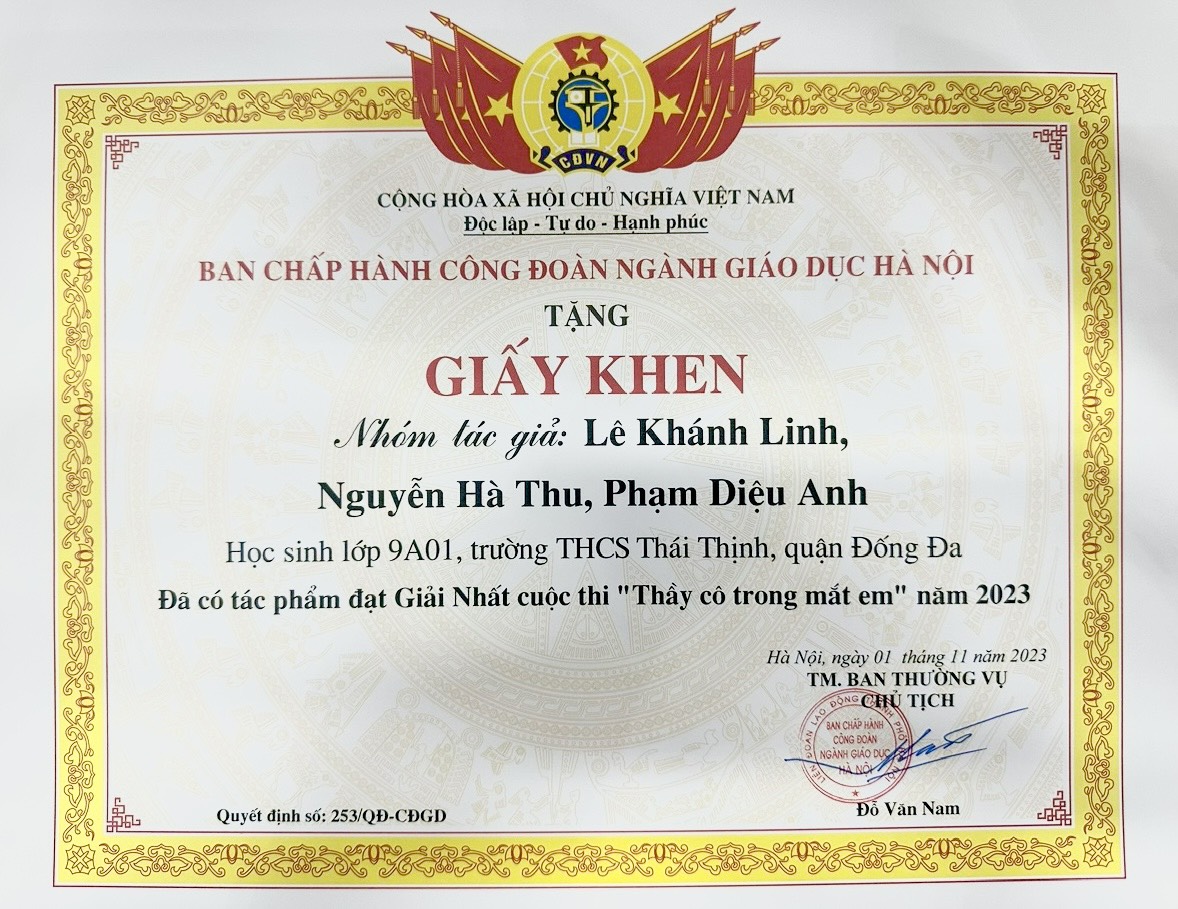 Thầy Cô Trong Mắt Em - Giải Nhất