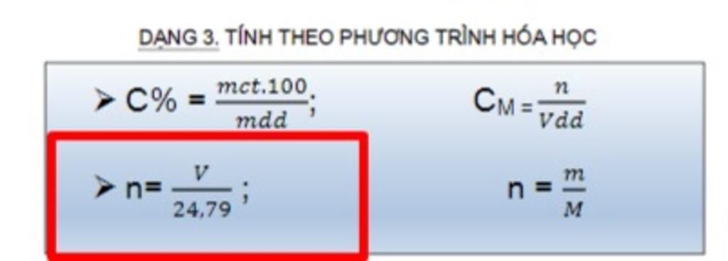 Thể tích ở điều kiện tiêu chuẩn 24,79 lít