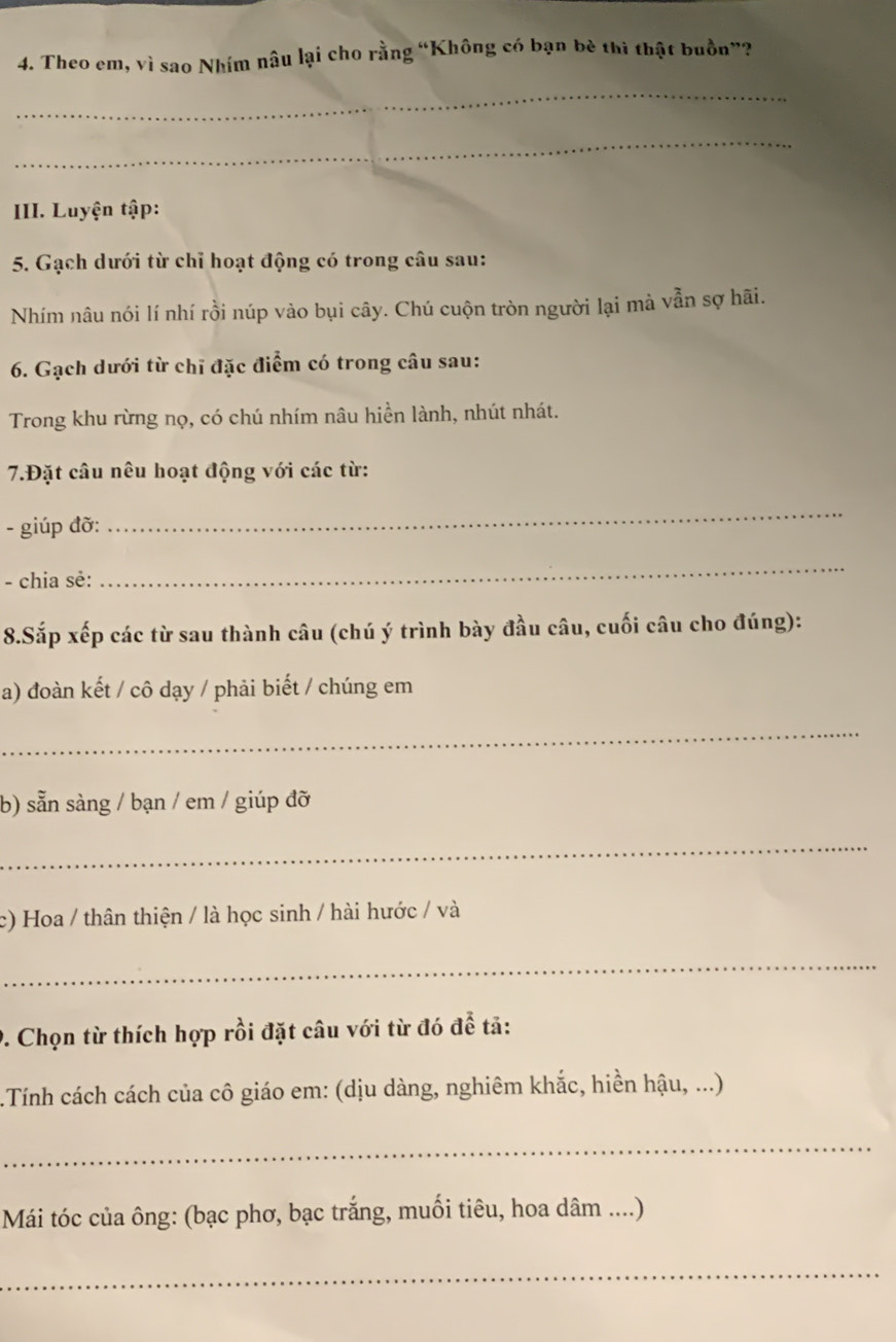 Vì sao Nhím Nâu lại cho rằng không có bạn bè thì thật buồn?