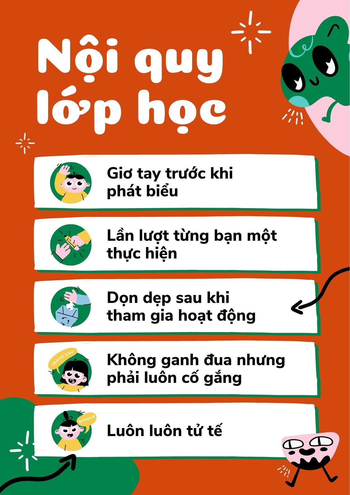 Thiết kế Nội quy Lớp học: Mẫu chuẩn, dễ hiểu và hiệu quả