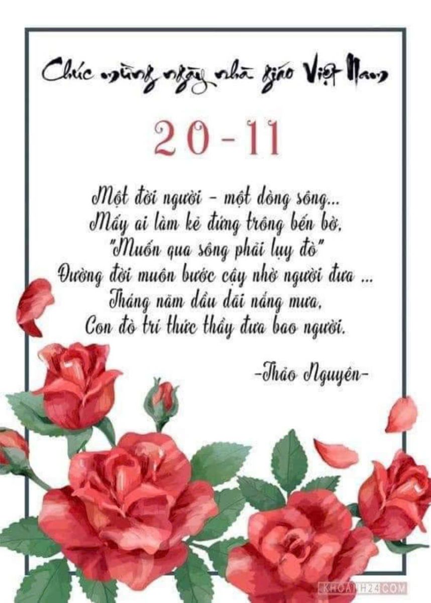 Thơ 20/11 - Lời tri ân sâu sắc đến người thầy