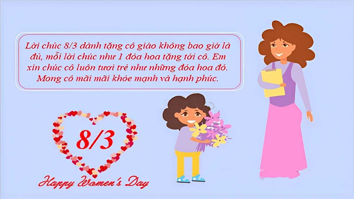 Thơ 8/3 ngắn gọn tặng cô