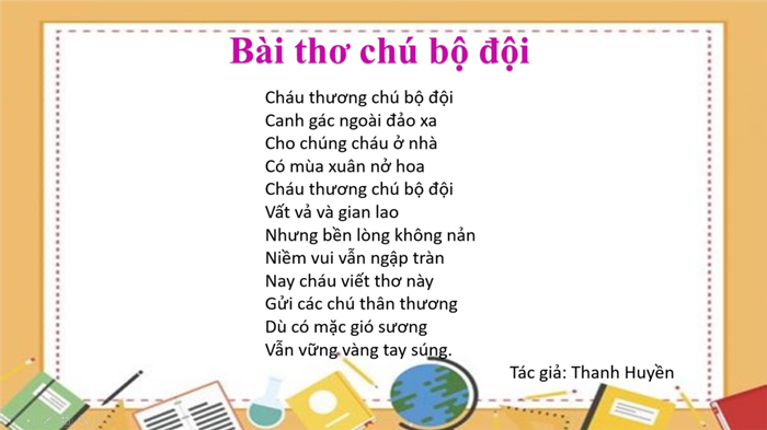Thơ Chú Bộ Đội 3 Tuổi