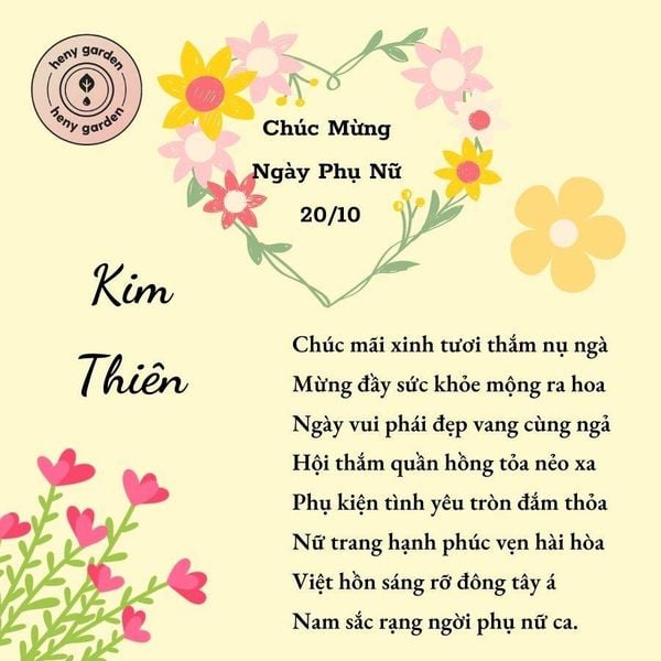 Thơ Chúc 20/10 Hay Nhất - Lời Chúc Ngọt Ngào Tặng Người Phụ Nữ Bạn Yêu Thương