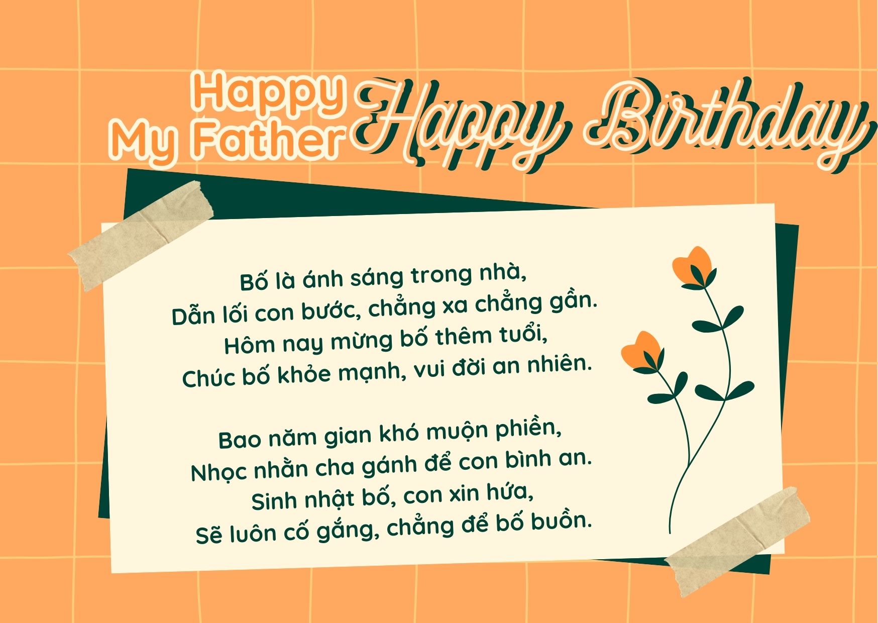 Thơ Chúc Mừng Sinh Nhật Bố Hay và Ý Nghĩa