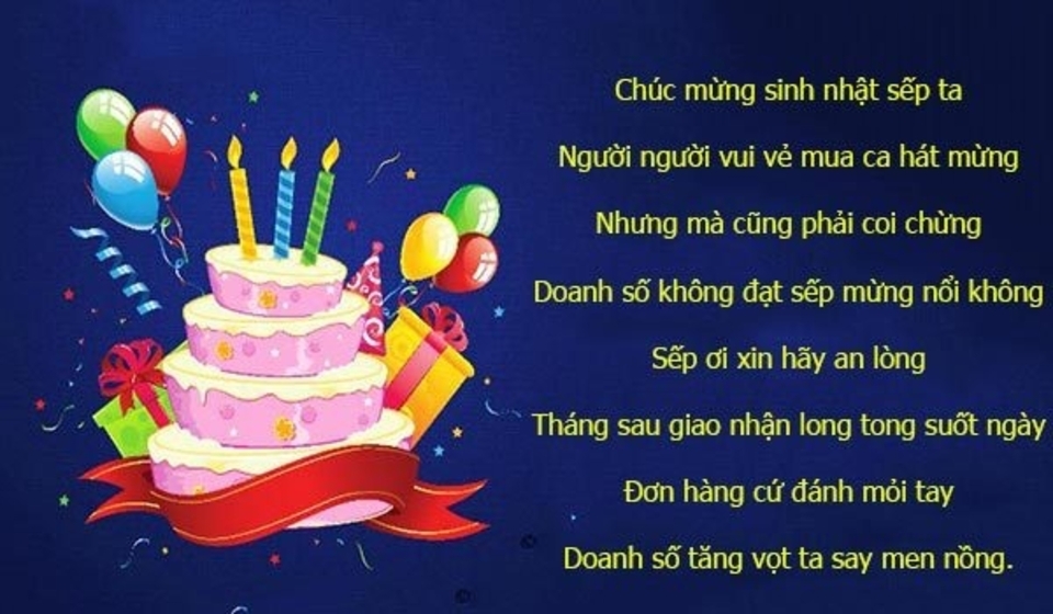 Thơ Chúc Mừng Sinh Nhật Sếp Hay và Ý Nghĩa