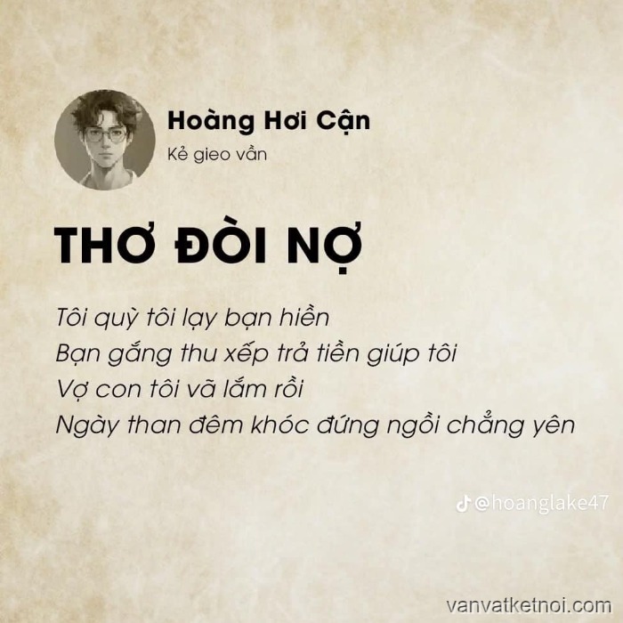 Thơ Đòi Nợ Hay và Hóm Hỉnh: Phương Pháp Khéo Léo Thu Hồi Nợ Nần Gallery 1