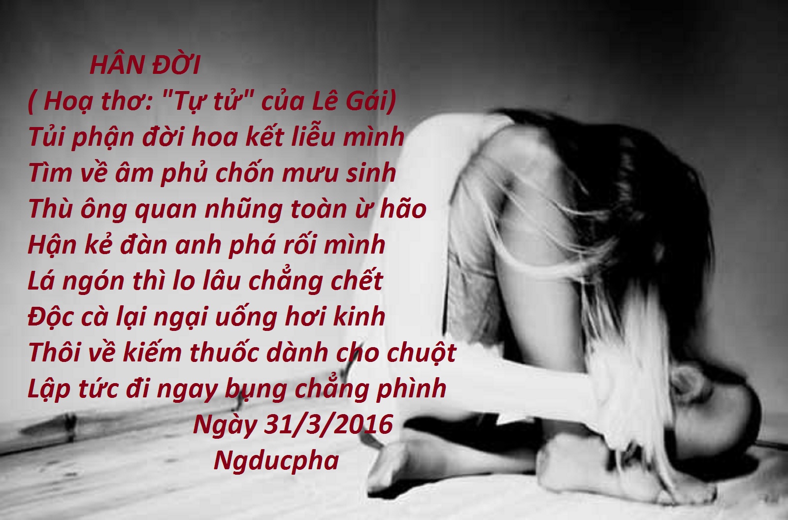 Thơ Hận Đời: Tiếng lòng uất nghẹn, nỗi niềm chua xót
