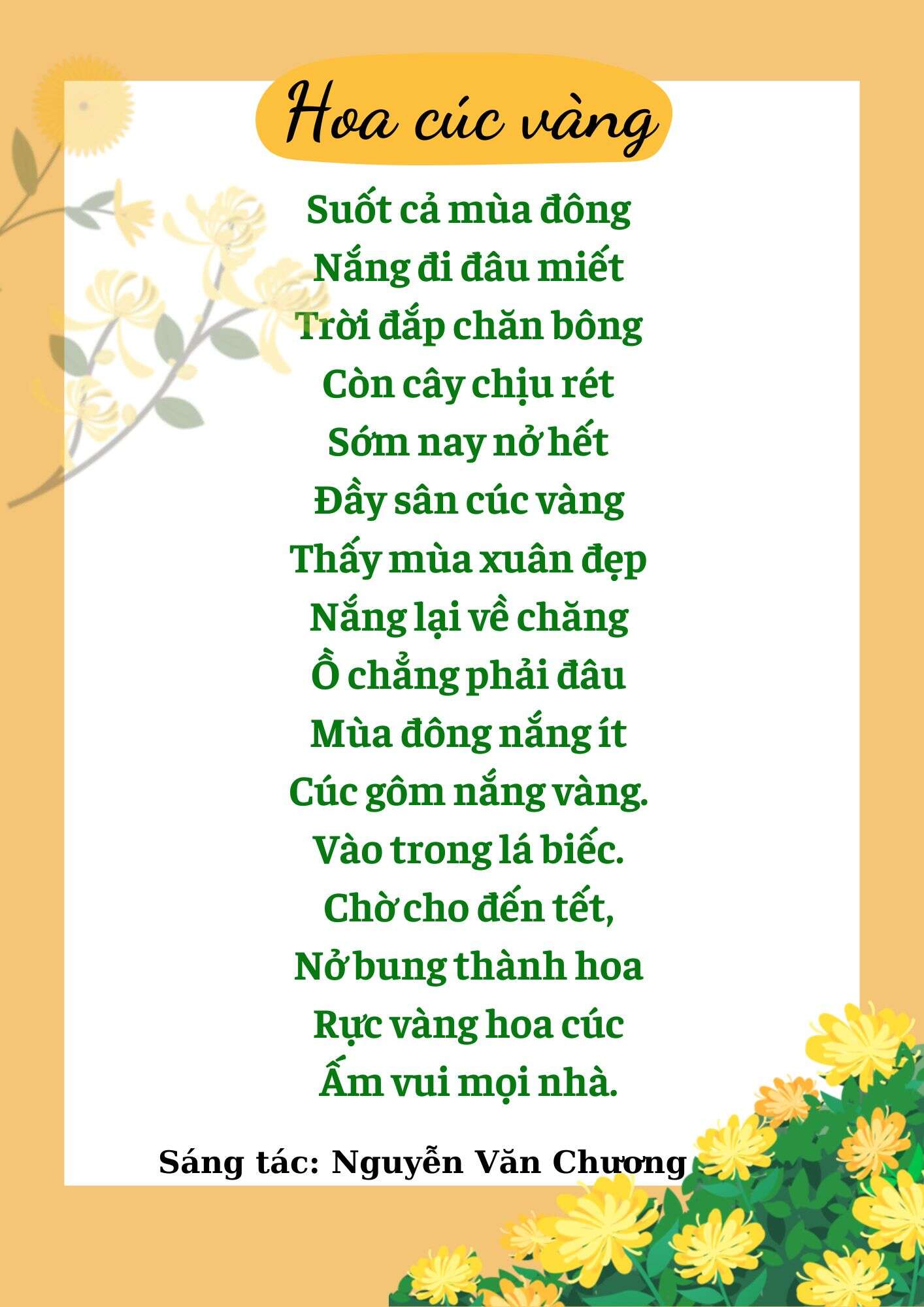 Thơ Hoa Cúc Vàng