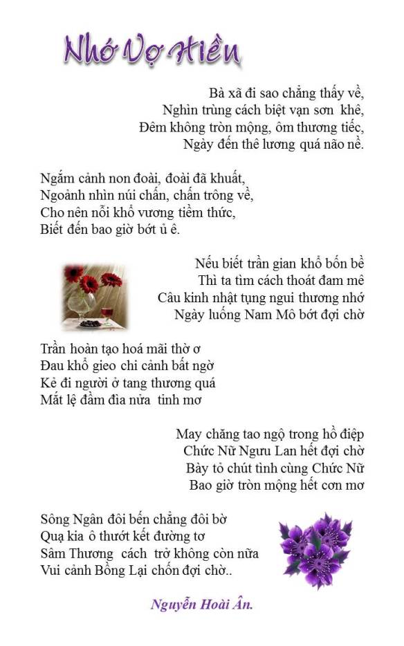 Thơ Nhớ Vợ - Những Vần Thơ Da Diết Về Tình Yêu Vợ Chồng