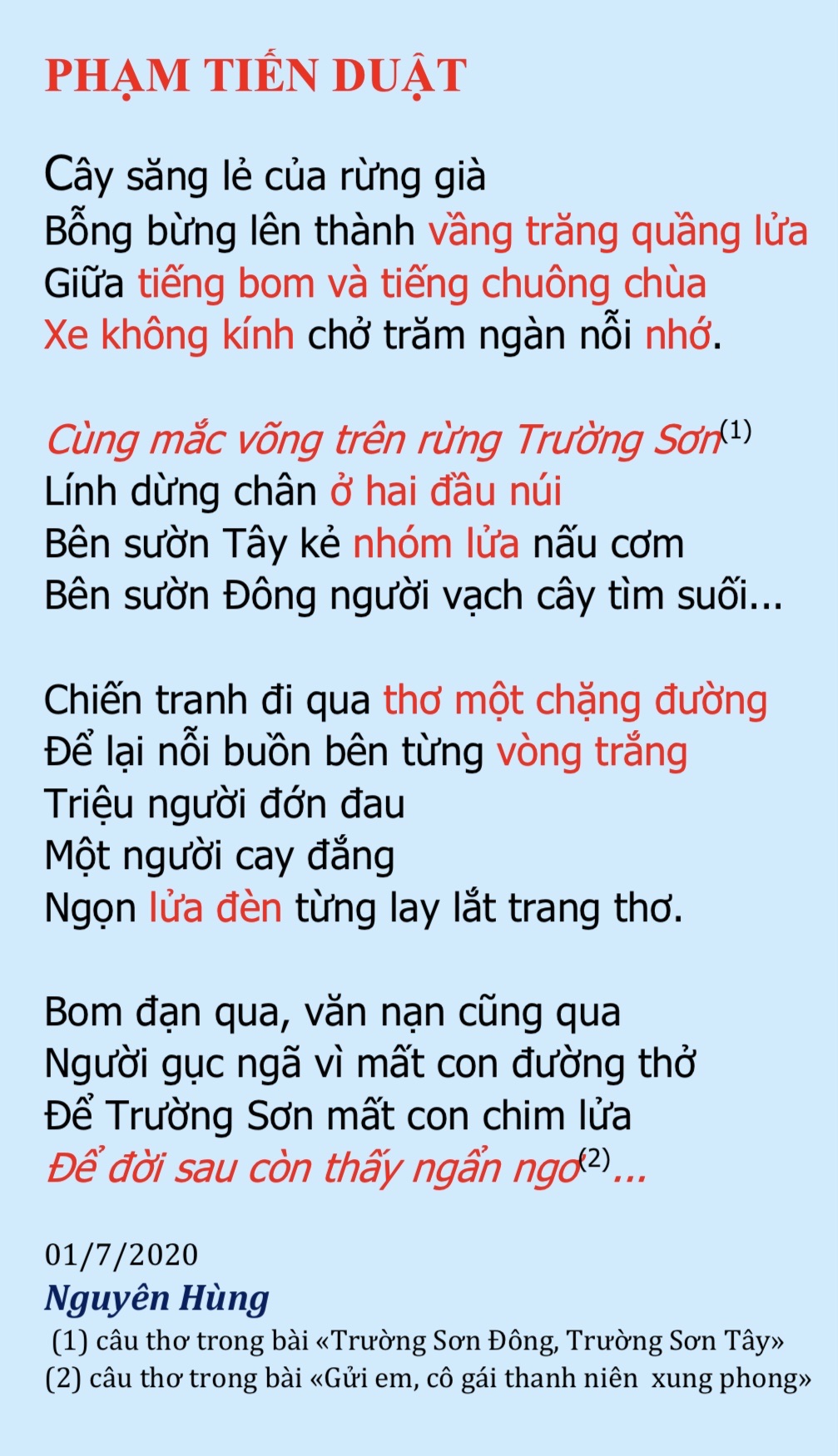 Thơ Phạm Tiến Duật: Tiếng lòng chiến tranh và vẻ đẹp lãng mạn