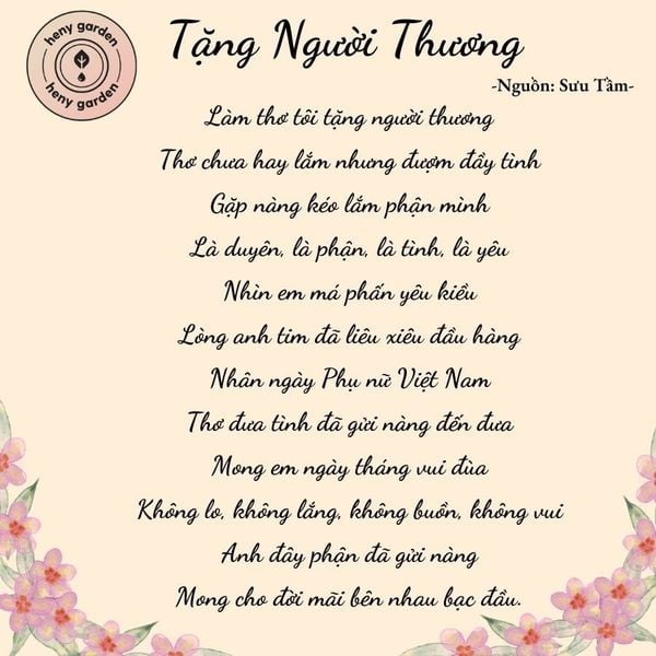 Thơ 20/10 - Tuyển tập thơ hay nhất dành tặng phái đẹp Gallery 1