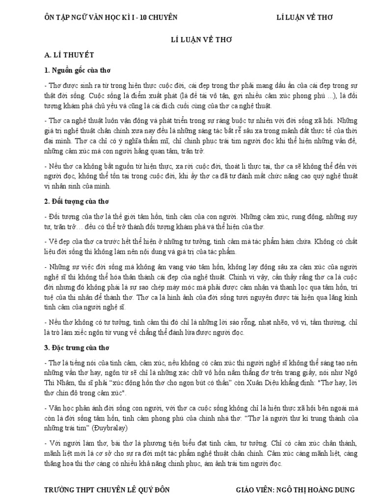 Những Câu Lí Luận Văn Học Hay Về Thơ Gallery 1