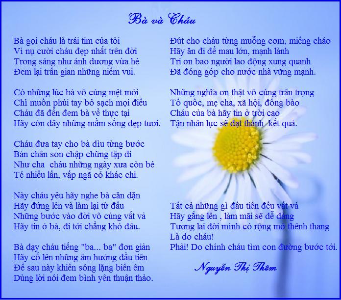 Thơ về tình bà cháu - Gắn kết yêu thương nồng ấm