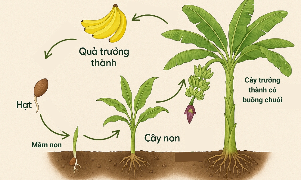 Thời gian sinh trưởng của cây chuối