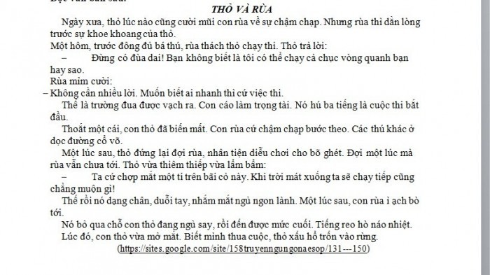 Thông Điệp Cuộc Sống Mà Văn Bản Thỏ và Rùa Gợi Cho Em Là Gì?