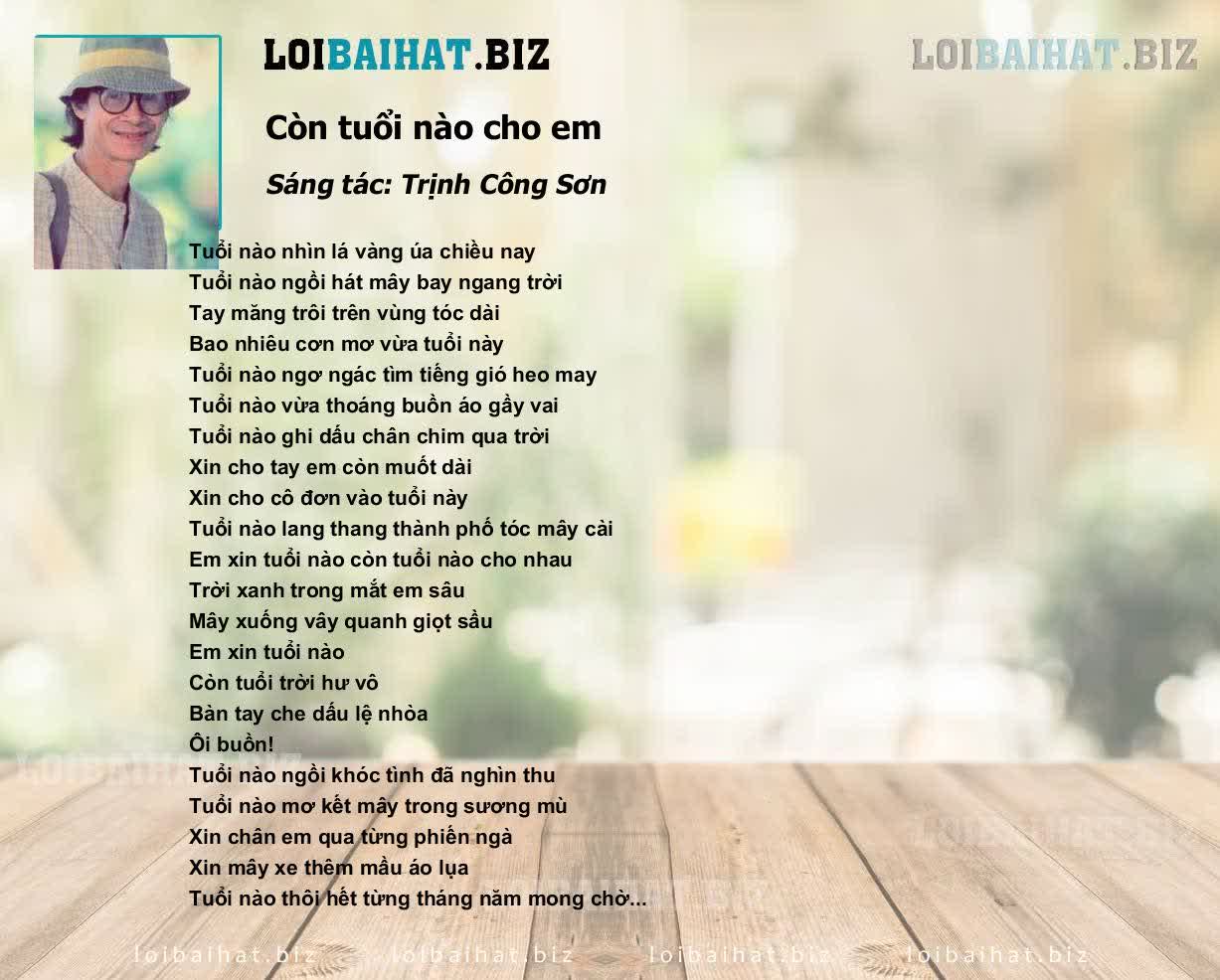 Lời Bài Hát Quang Dũng - Còn Tuổi Nào Cho Em Gallery 1