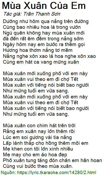 Lời Bài Hát Thanh Thảo Mùa Xuân Của Em Gallery 1