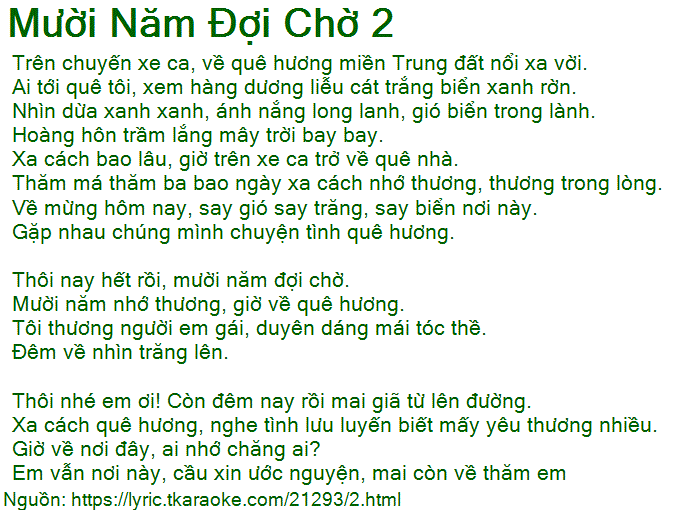 Lời Bài Hát Mười Năm Đợi Chờ Gallery 2