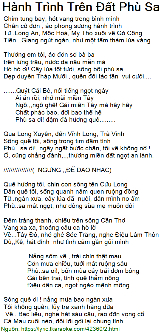 Hành Trình Trên Đất Phù Sa Lời Bài Hát Gallery 2