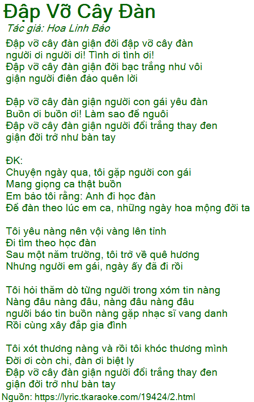 Lời Bài Hát Đập Vỡ Cây Đàn Gallery 2