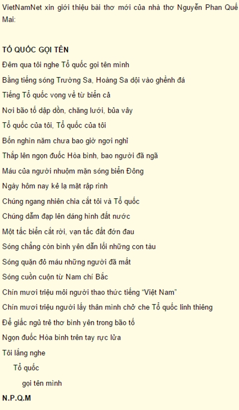 Bài thơ Tổ quốc gọi tên mình Gallery 1