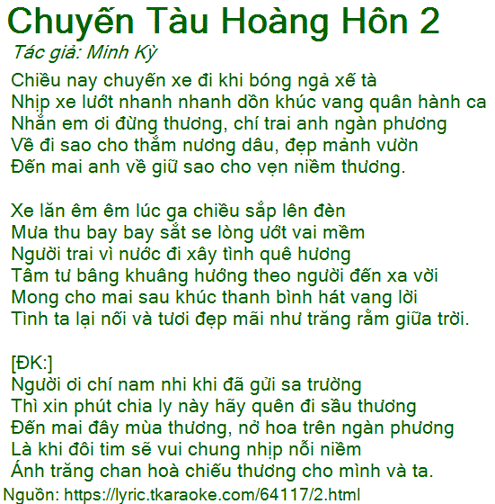 Chuyến Tàu Hoàng Hôn Lời Bài Hát Gallery 2