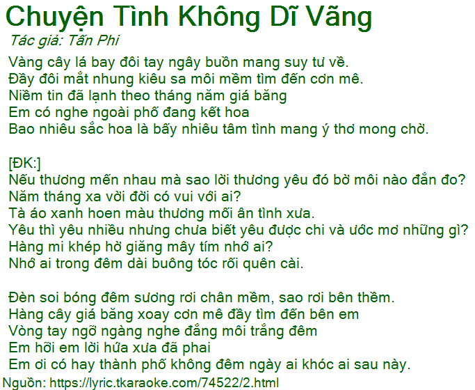 Chuyện Tình Không Dĩ Vãng Lời Bài Hát Gallery 2