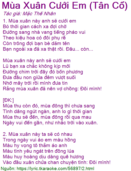 Lời Bài Hát Mùa Xuân Cưới Em Gallery 2