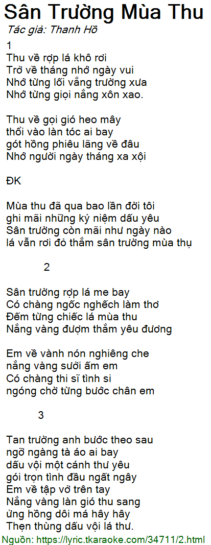 Lời Bài Hát Vườn Trường Mùa Thu Gallery 2