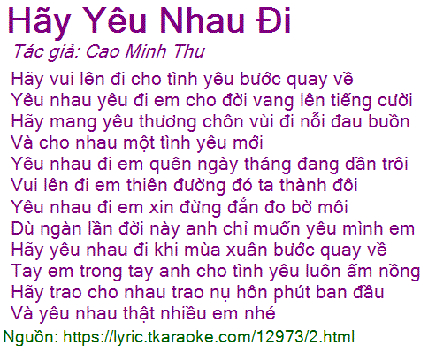 Lời Bài Hát Thiên Phượng Hãy Yêu Nhau Đi Gallery 2