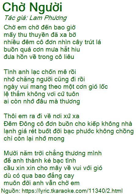 Bài Hát Chờ Người Gallery 1