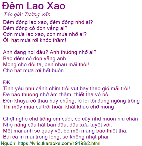 Đêm Đông Lao Xao Lời Bài Hát Gallery 1