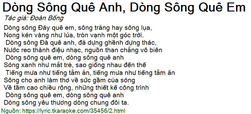 Dòng Sông Quê Em Lời Bài Hát Gallery 2