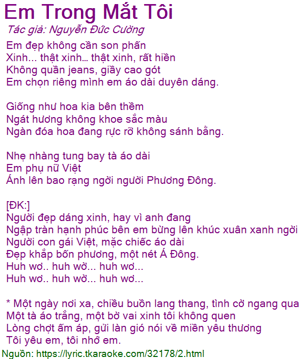 Lời Bài Hát Em Trong Mắt Tôi Gallery 2