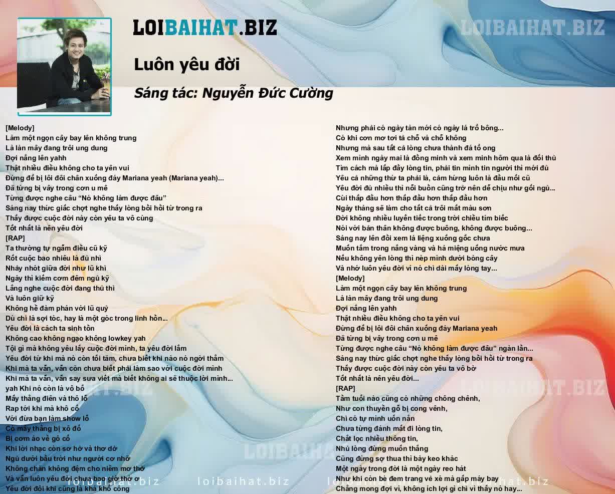 Lyric Luôn Yêu Đời Gallery 1