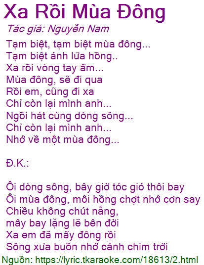 Lời Bài Hát Lệ Quyên Xa Rồi Mùa Đông Gallery 2
