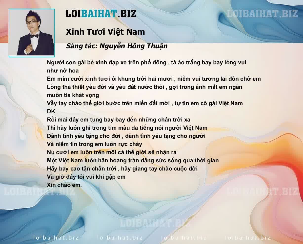Xinh tươi Việt Nam lời bài hát Gallery 2