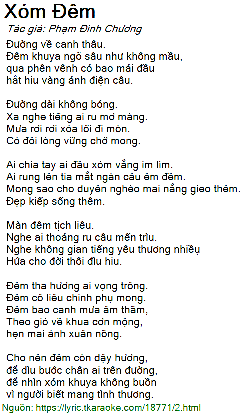 Lời Bài Hát Xóm Đêm Gallery 1
