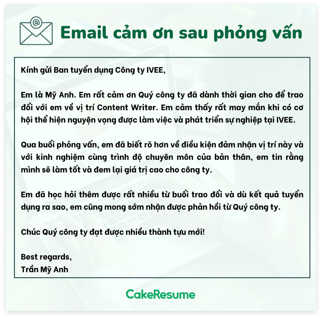 Thư Cảm Ơn Ứng Viên Sau Phỏng Vấn: Hướng Dẫn Viết Chuẩn SEO