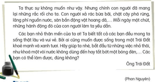 Thư của Ông Trái Đất gửi các bạn nhỏ